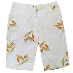 Banana Bay Cream and Tan Bermuda Shorts. Women's LG